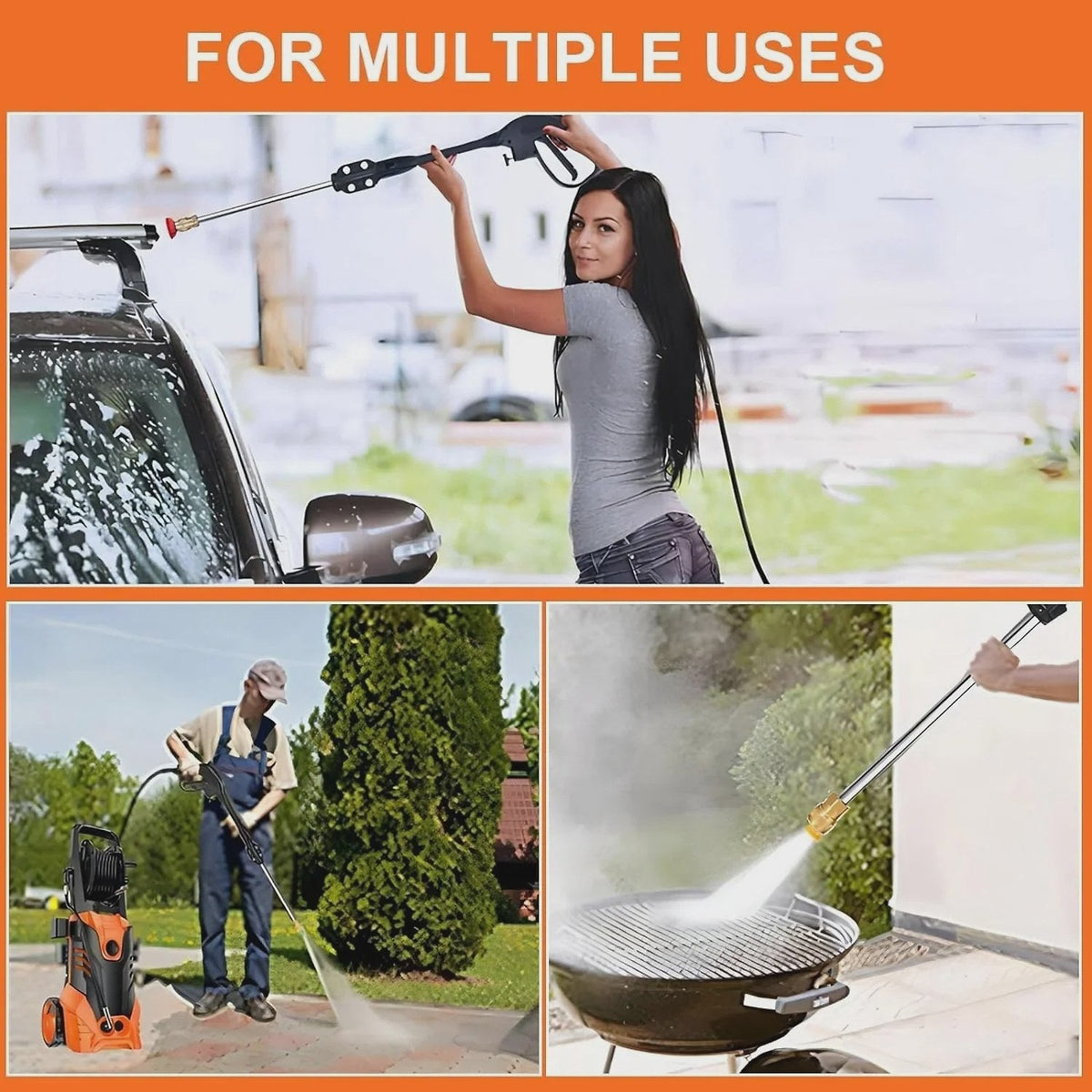 Electric Pressure Washer, 3800PSI 2.6 GPM Power Washer Machine with Hose Reel,4 Quick Connect Nozzles, Foam Cannon, for Cars, Patios, and Floor...
