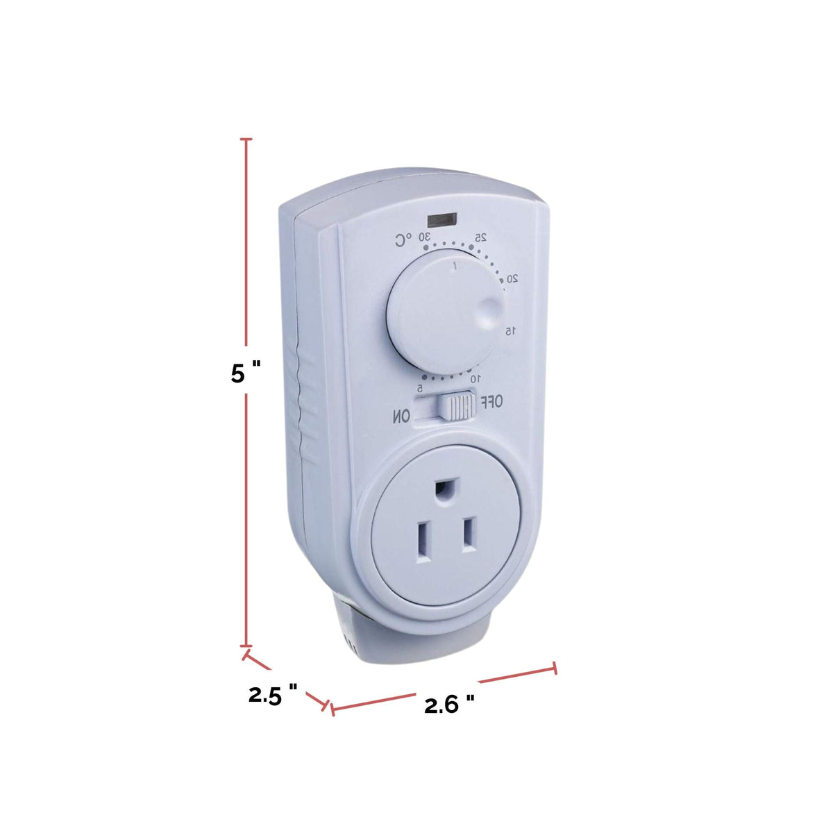 Plug-in Thermostat for Portable Space Heater & AC, White