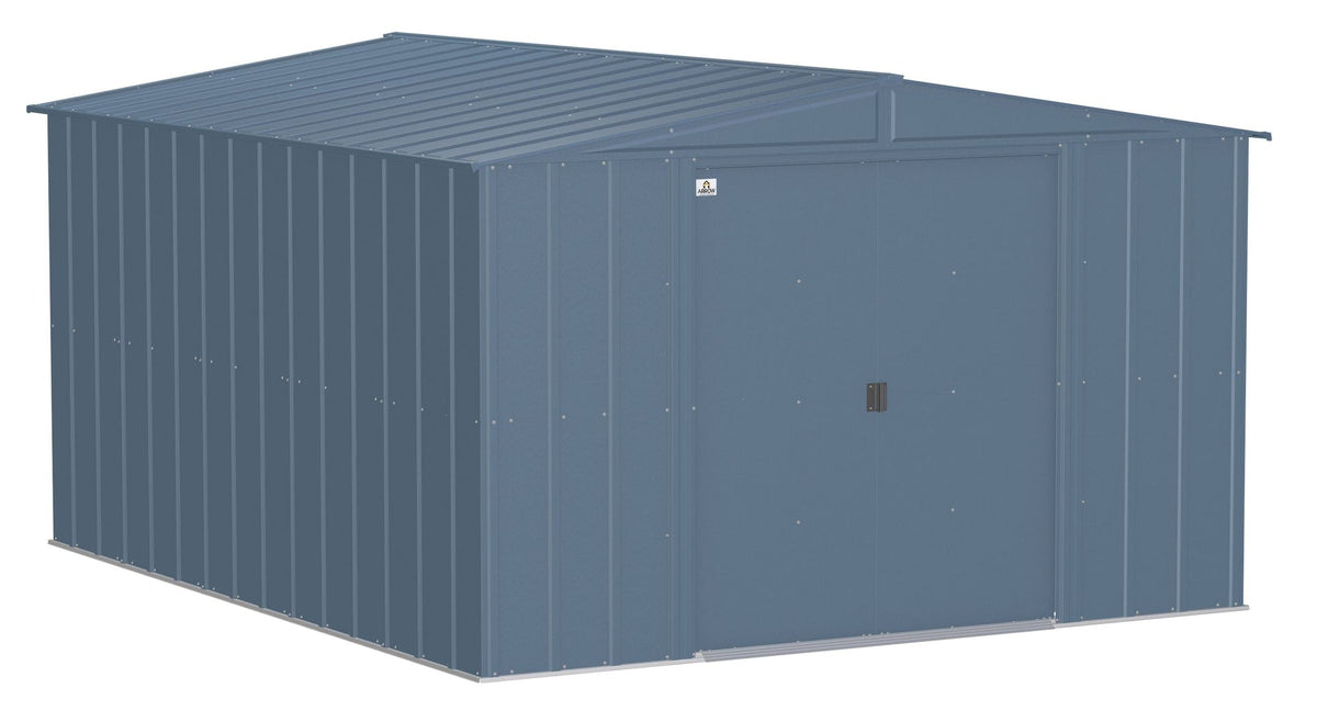 Classic Galvanized Steel Storage Shed, Blue Grey, 10-ft x 12-ft