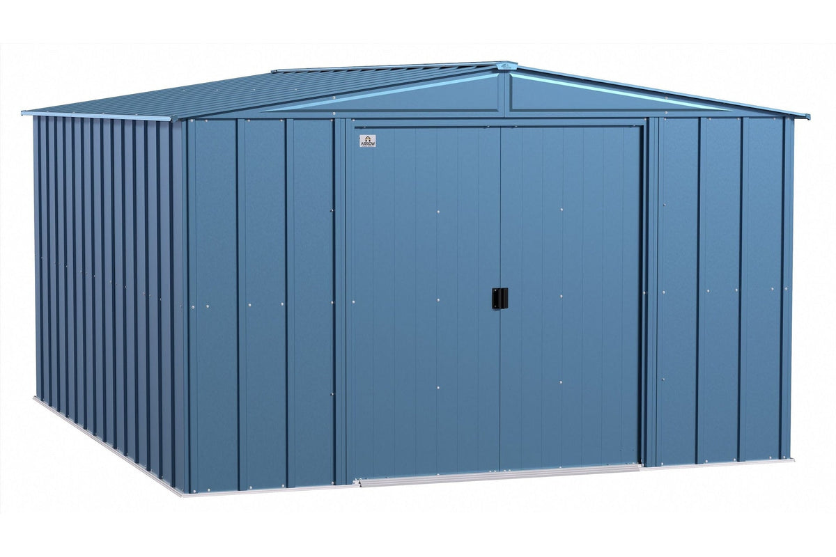 Classic Galvanized Steel Storage Shed, Blue Grey, 10-ft x 12-ft