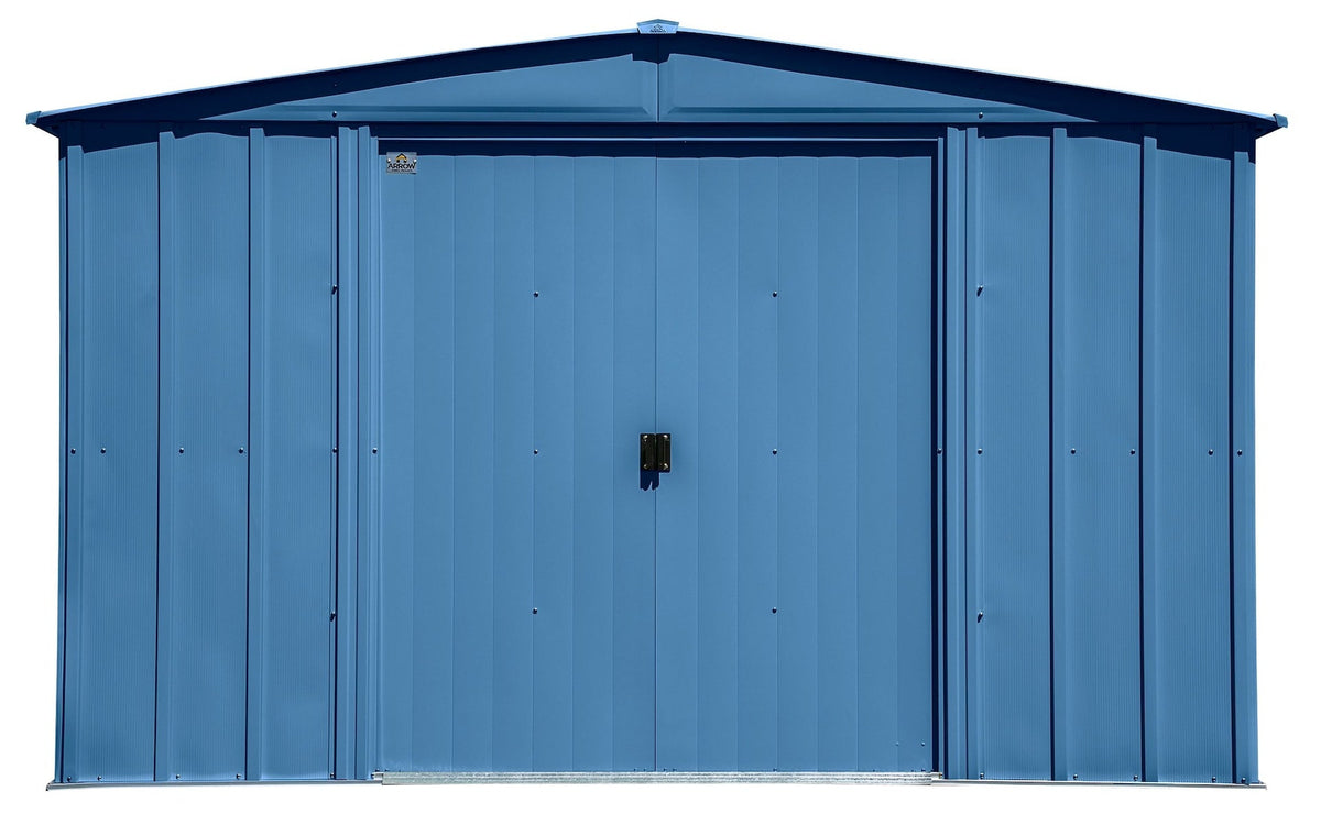 Classic Galvanized Steel Storage Shed, Blue Grey, 10-ft x 12-ft