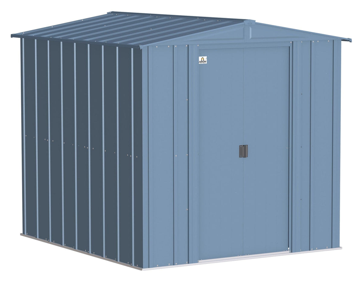 Classic Galvanized Steel Storage Shed, Blue Grey, 6-ft x 7-ft