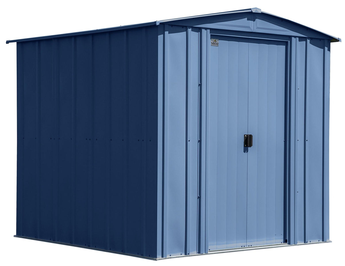 Classic Galvanized Steel Storage Shed, Blue Grey, 6-ft x 7-ft