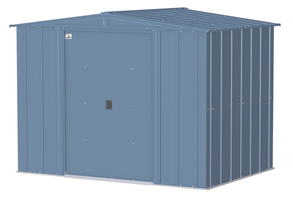 Classic Galvanized Steel Storage Shed, Blue Grey, 8-ft x 6-ft