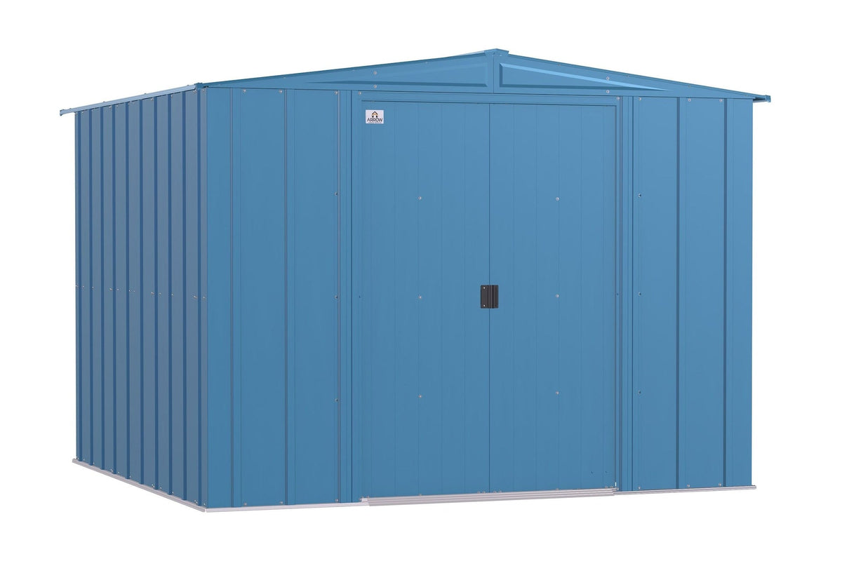 Classic Galvanized Steel Storage Shed, Blue Grey, 8-ft x 8-ft