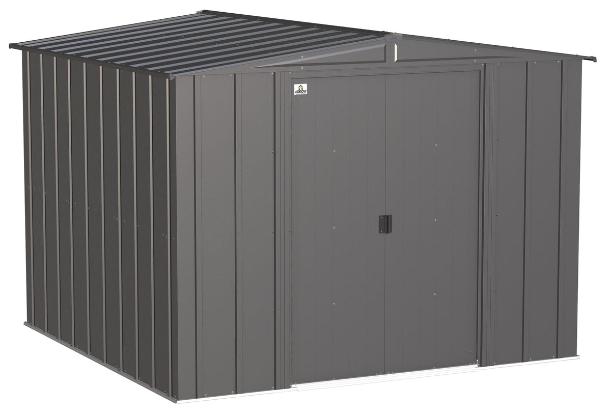 Classic Galvanized Steel Storage Shed, Charcoal, 8-ft x 8-ft