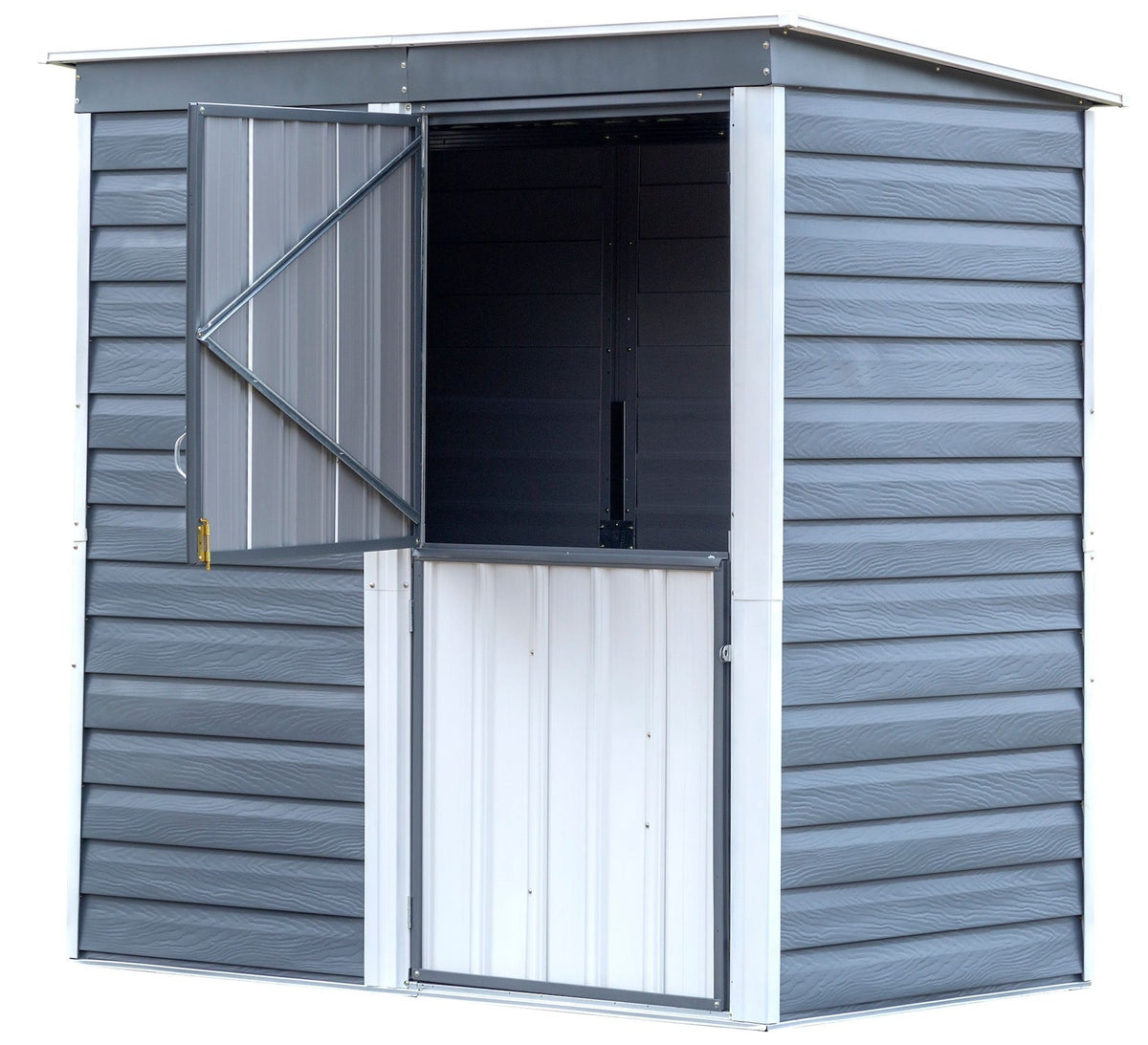 Shed-in-a-Box Steel Storage Shed, Charcoal/Cream, 6-ft x 4-ft