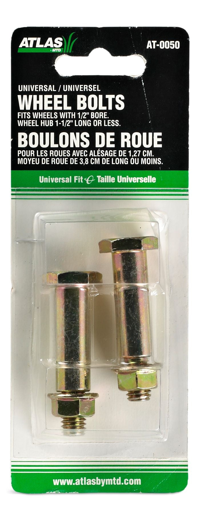 Universal Lawn Mower Wheel Bolts, 2-pk, 1-1/2-in