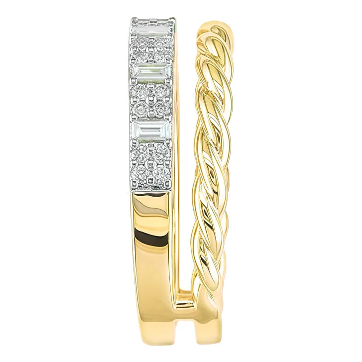 Baguette and Round Brilliant Diamond Ring (0.42 ctw)