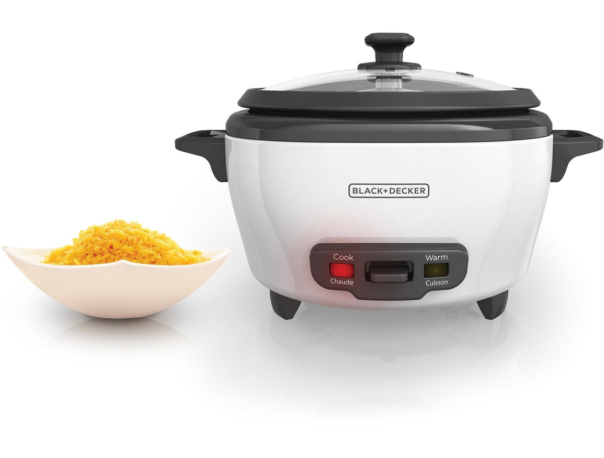 Non-Stick Rice Cooker & Steamer White, 6 Cups