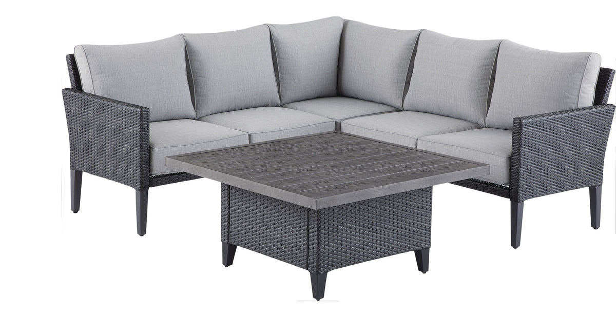 Square Outdoor Patio Conversation Dining Set with UV-Resistant Cushions, 3-pc