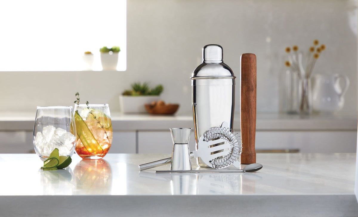 Stainless Steel Cocktail Making Set, 5-pc