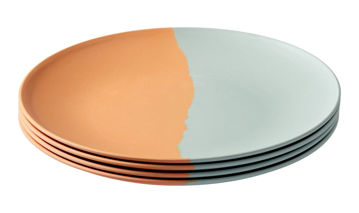 Two-Toned Side Plate Set, Round, Bamboo, 4-pk