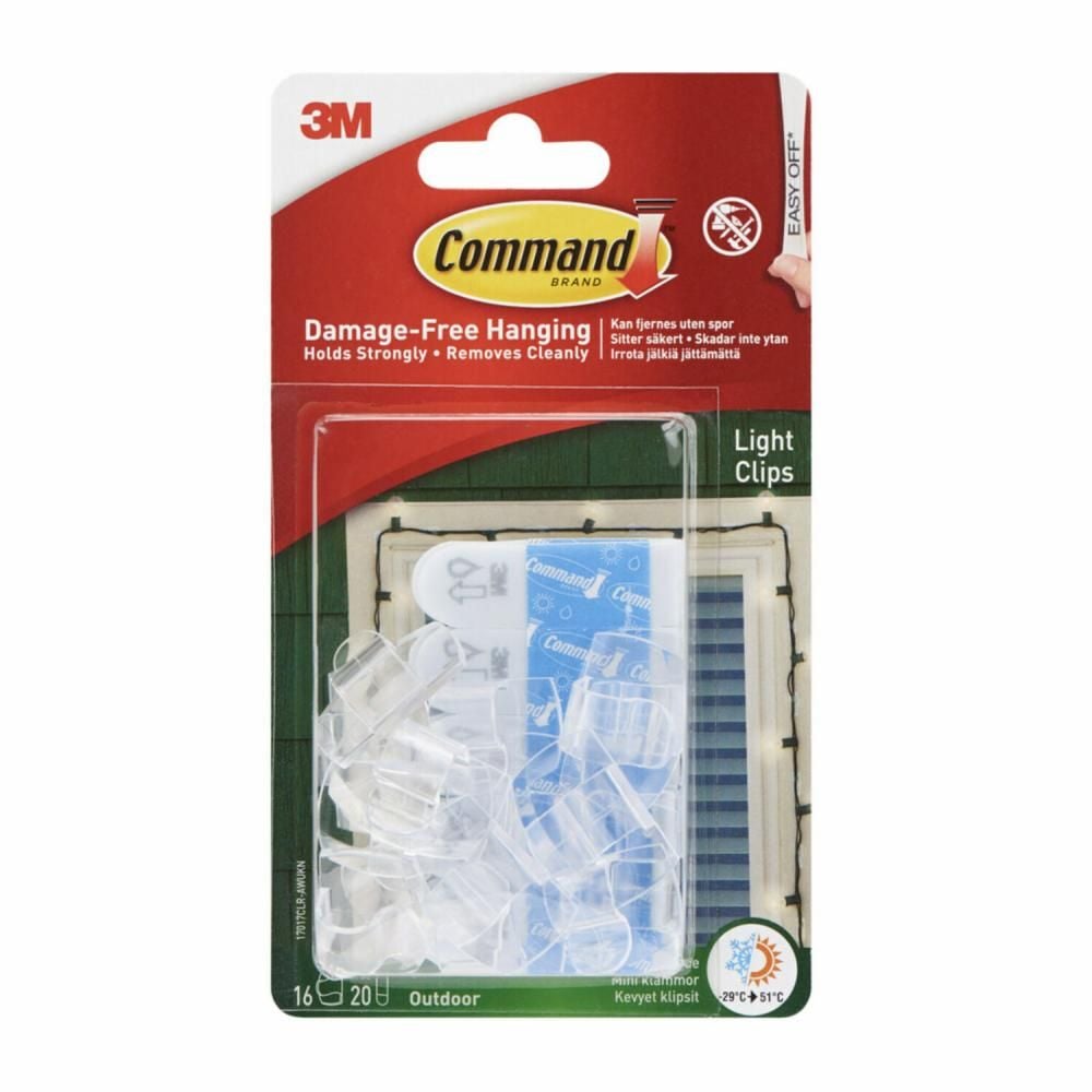 Clear Small Light Clips, for Outdoor, All Weather Strips Included