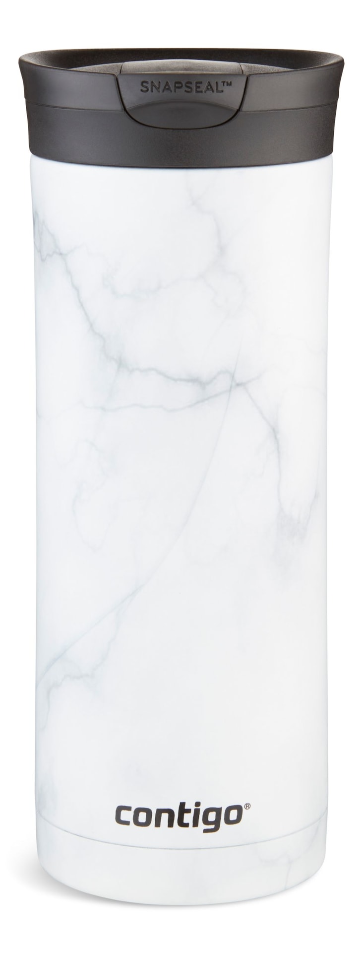 Huron 2.0 Couture Insulated Stainless Steel Travel Mug, Leak-proof Lid, White Marble, 20-oz