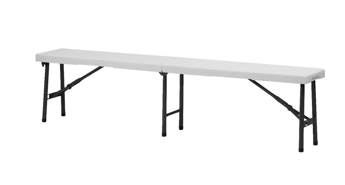 6-ft Portable Indoor/Outdoor Plastic & Metal Centre Folding Bench, White