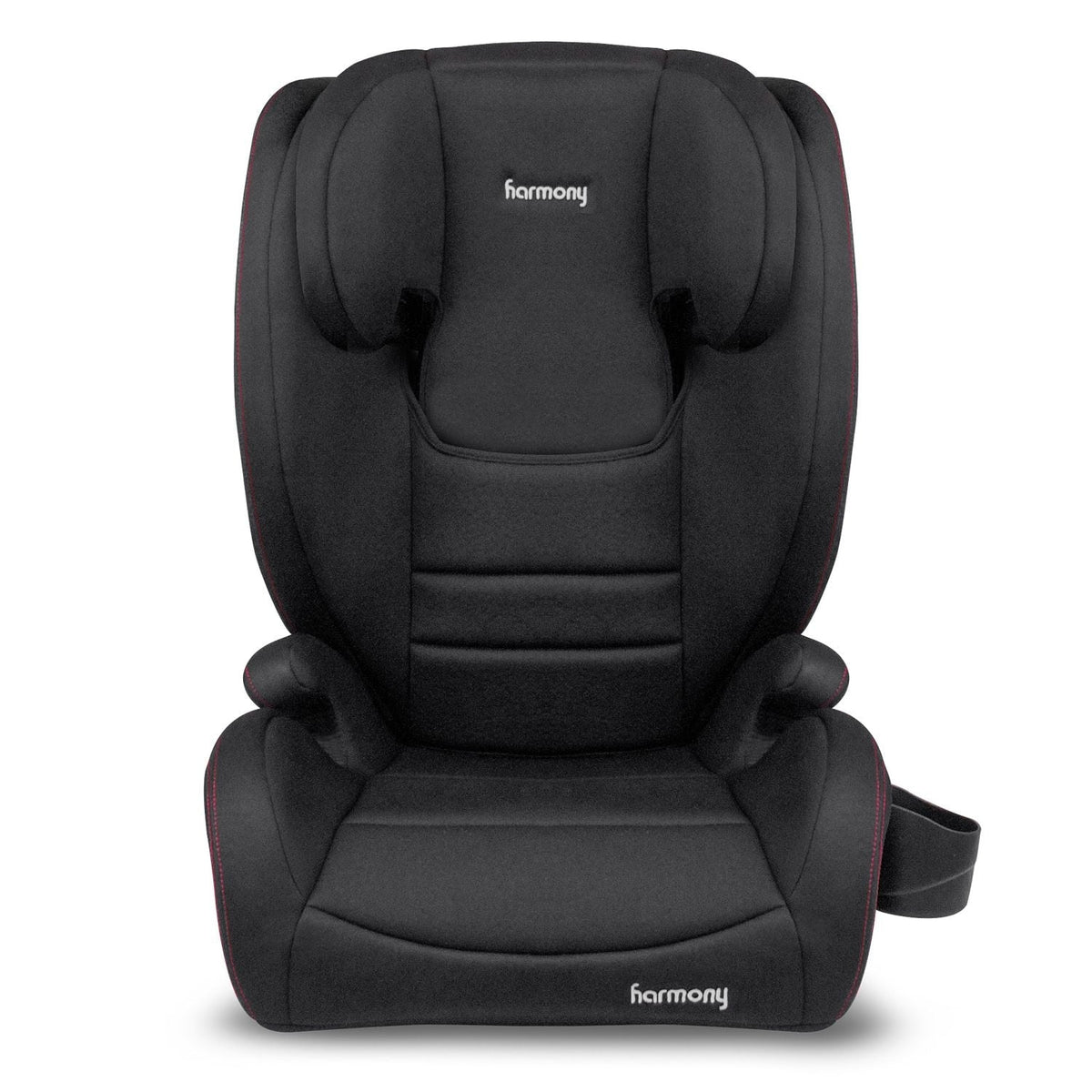 Genesys Deluxe High Back Booster, Black with Red Stitching