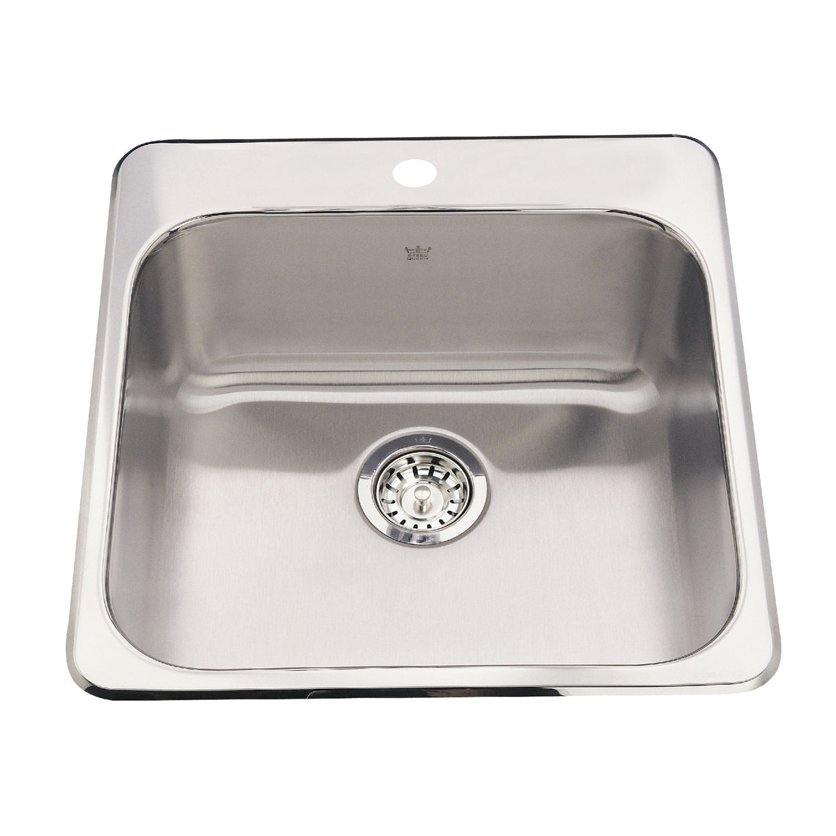Top Mount Stainless Steel Single Bowl Kitchen Sink, 23x23x7-in