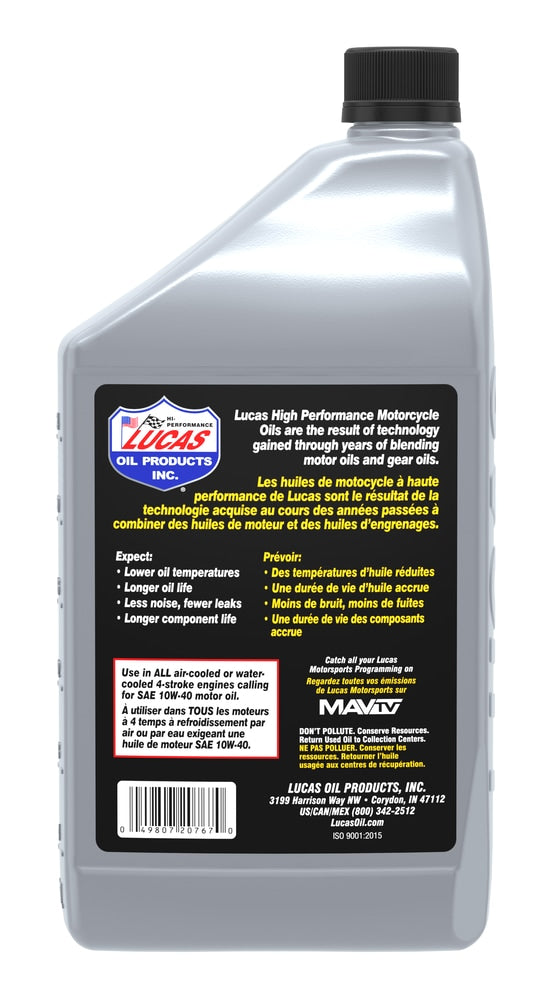 High Performance Motorcycle Oil SAE, 946-mL