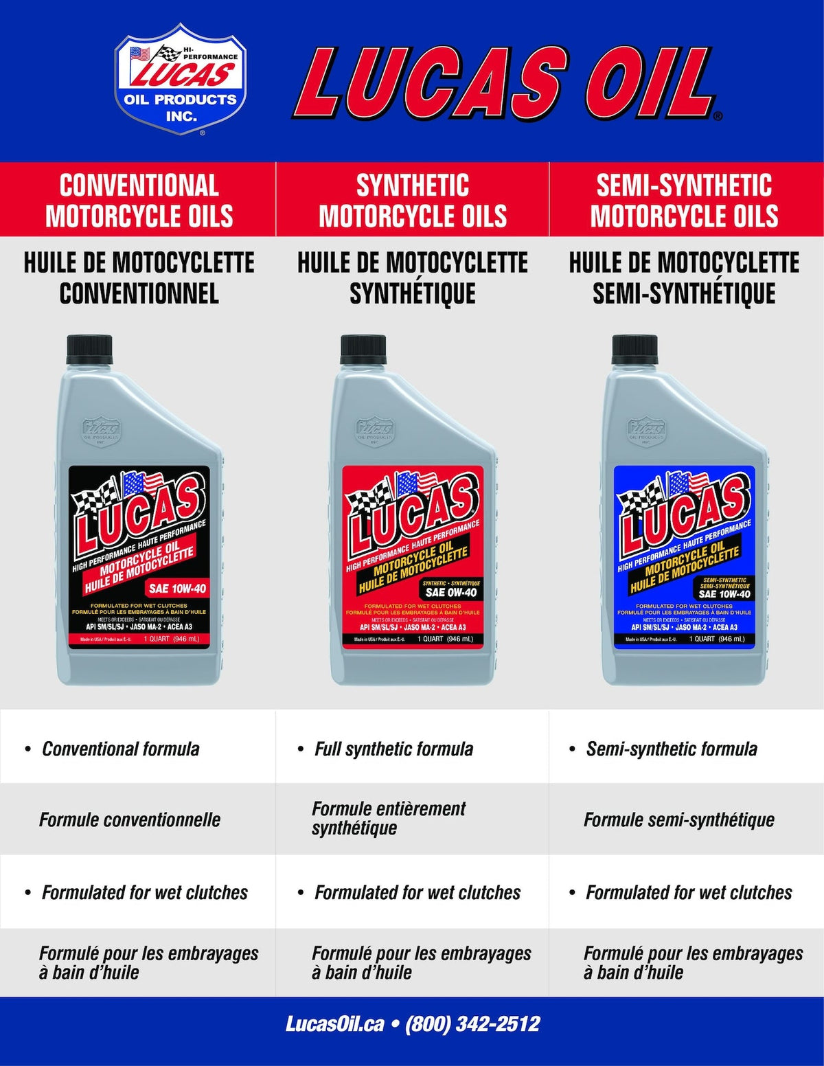 High Performance Motorcycle Oil SAE, 946-mL