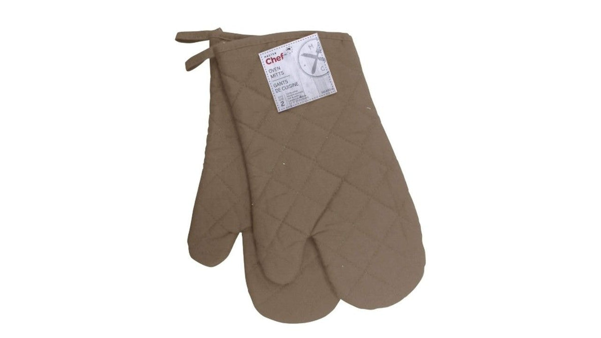 Cotton Oven Mitt Set with Hanging Loop, Machine Washable, Mushroom, 2-pk