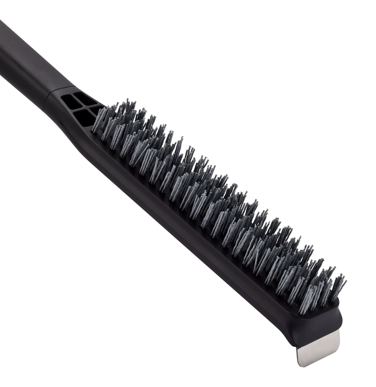 Pizza Stone Cleaning Brush & Scraping Tool with Ergonomic Grip, Black
