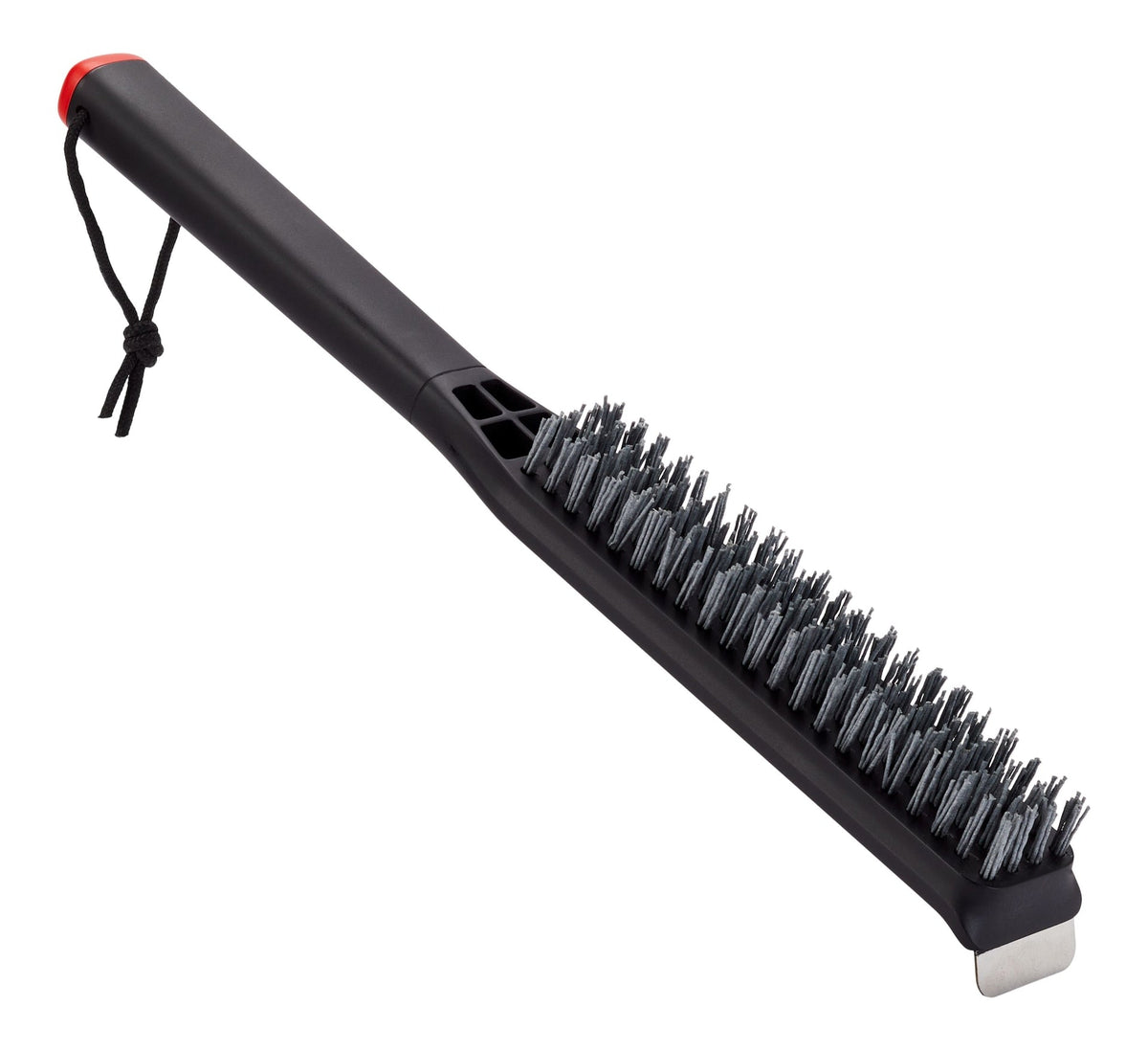 Pizza Stone Cleaning Brush & Scraping Tool with Ergonomic Grip, Black