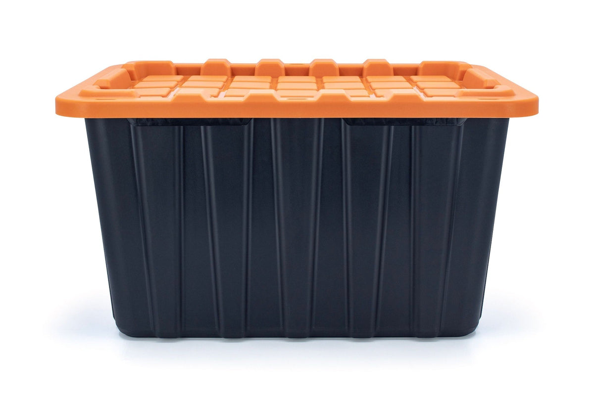102-L Heavy-Duty Orange/Black Storage Tote