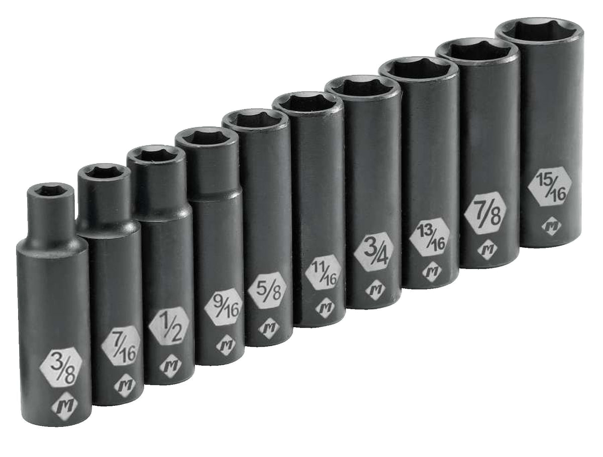 1/2-in Drive Deep Impact Socket Set, SAE, 10-pc