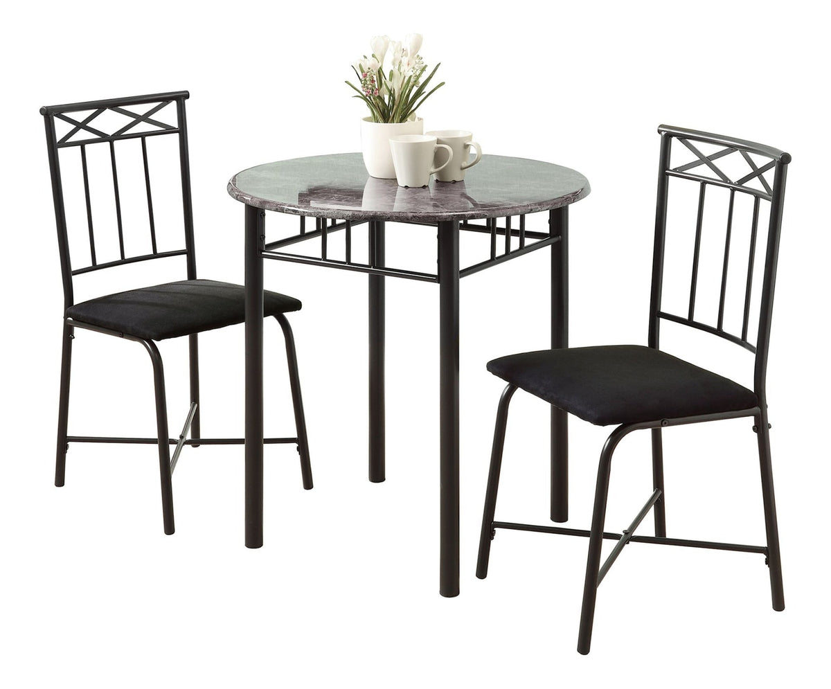 Transitional Dining Set, Grey, 3-pcs