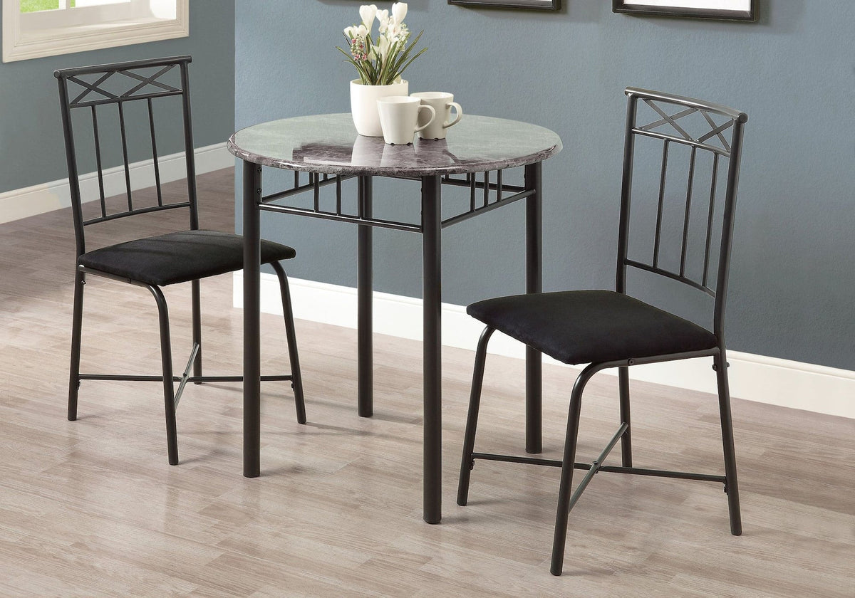 Transitional Dining Set, Grey, 3-pcs