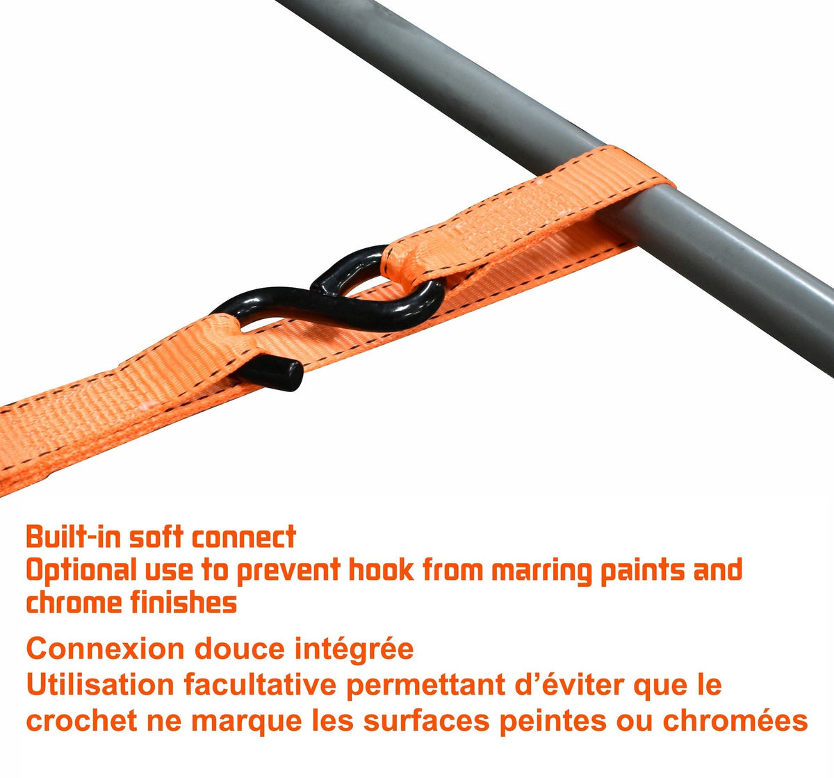 3,000-lb Heavy Duty Ratchet Tie Down, with Padded D-Handle, 1.25-in x 14-ft, 4-pk