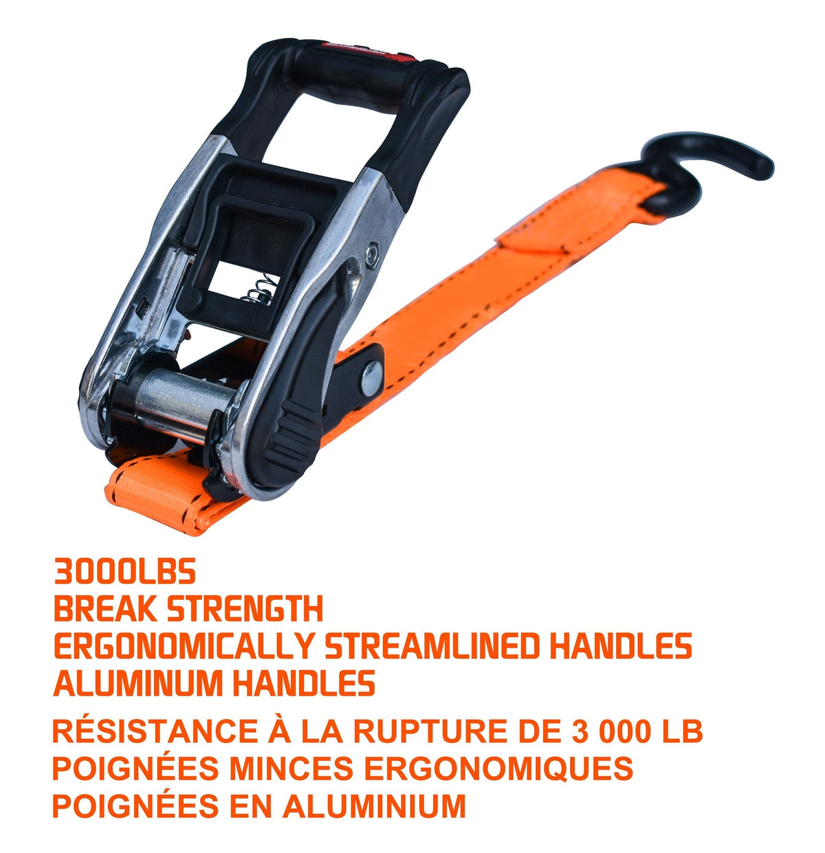 3,000-lb Heavy Duty Ratchet Tie Down, with Padded D-Handle, 1.25-in x 14-ft, 4-pk