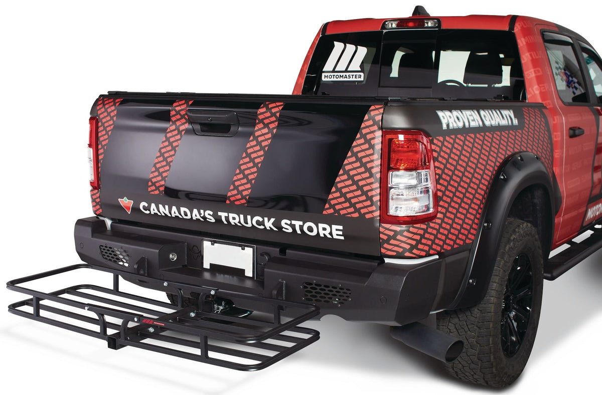 Steel Hitch Basket Cargo Carrier, 500-lb Capacity, Black