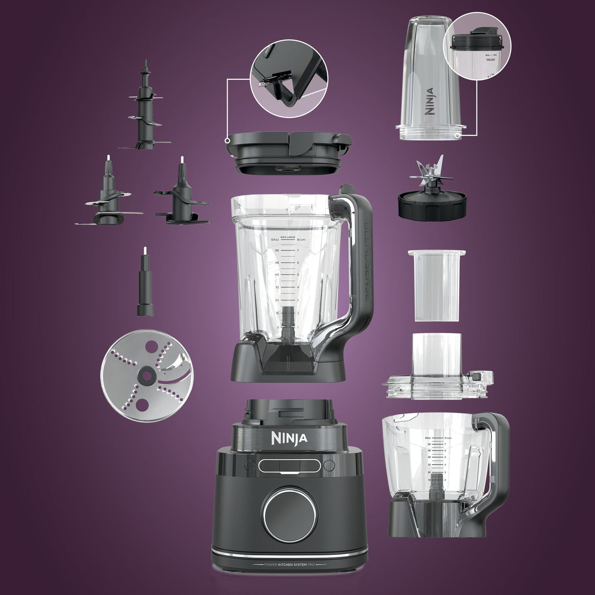 Kitchen System Power Blender & Food Processor, 10 Pre-set Programs, 1800W