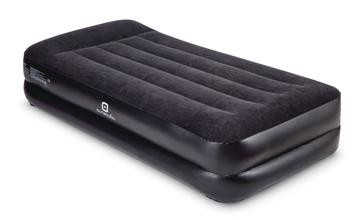 Twin Double-High Inflatable Air Mattress with Built-In Pump & Pillow