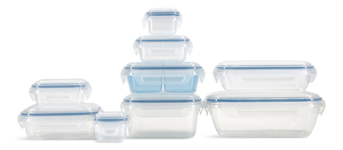 Food Storage Container Set with Airtight & Leakproof Seal, Nestable, 9 Count
