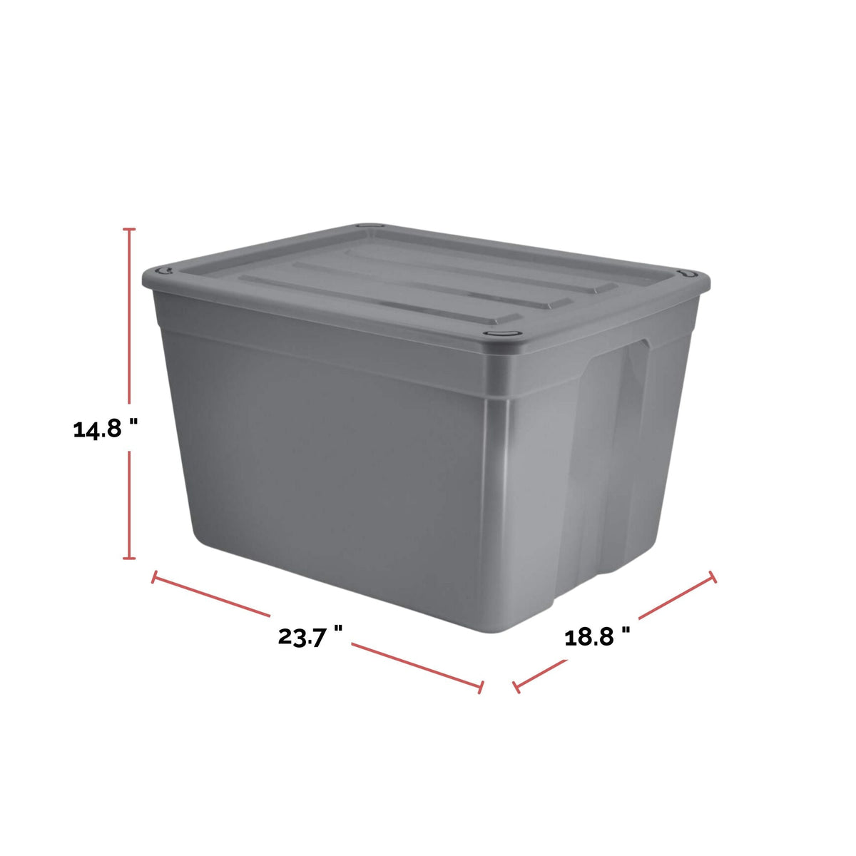 Solid Storage Tote with Wheels, 80-L