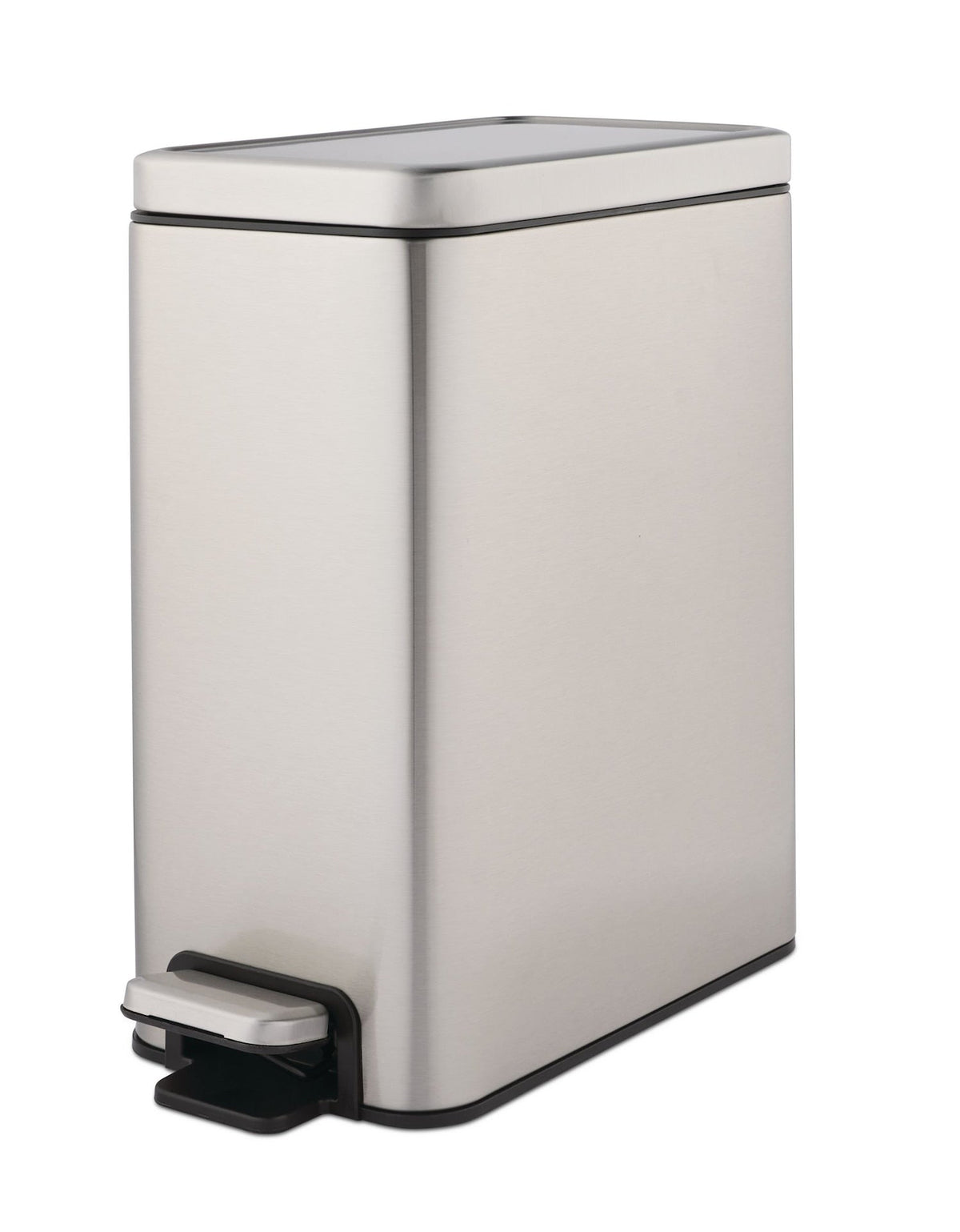 Stella Slim Stainless Steel Rectangular Step Indoor Refuse Container, 10-L