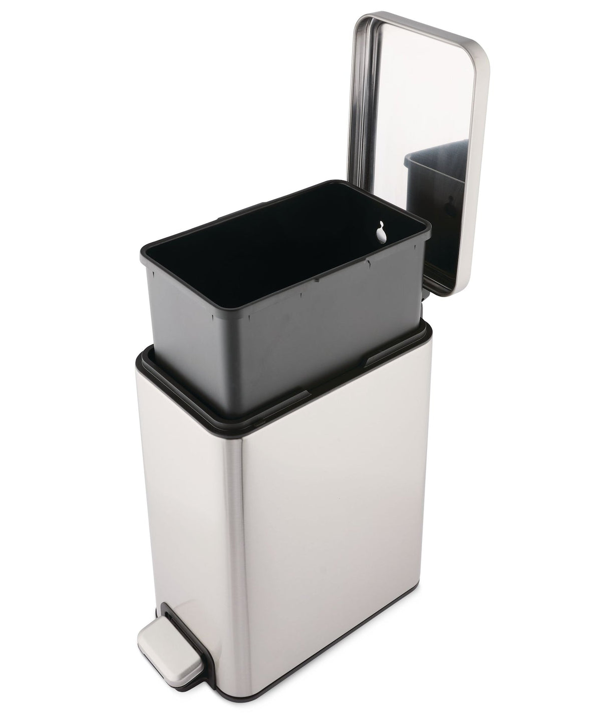 Stella Slim Stainless Steel Rectangular Step Indoor Refuse Container, 10-L