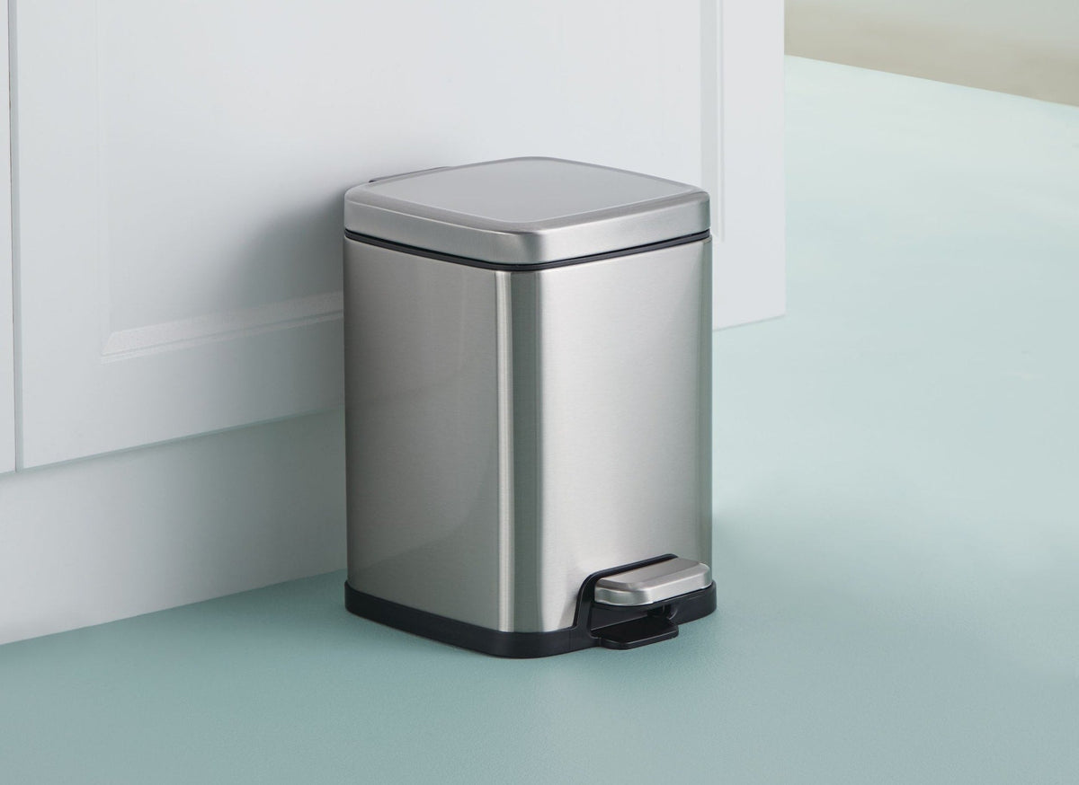 Stella Stainless Steel Rectangular Step Indoor Refuse Container, B4-L