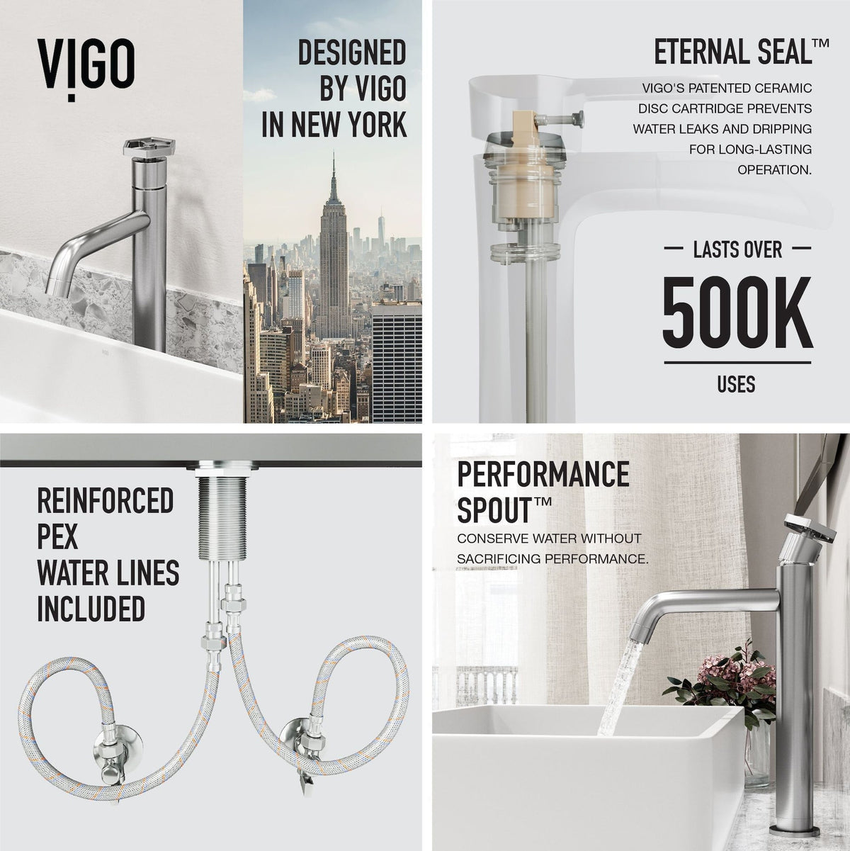 Magnolia White Bathroom Sink/Basin Set with Ruxton Faucet and Rectangular Composite Vessel