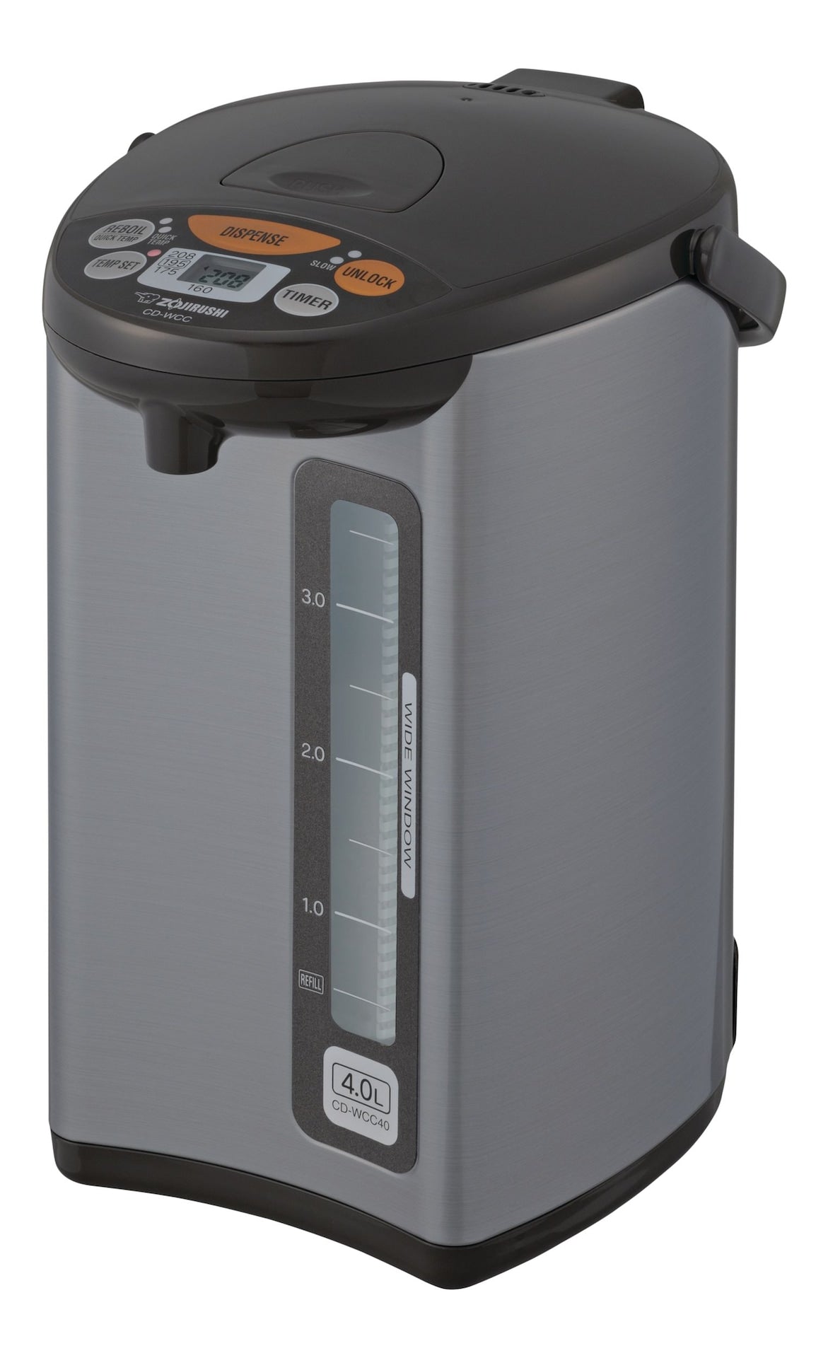 Electric Hot Water Boiler, Warmer & Dispenser, Black/Stainless Steel, 4-L