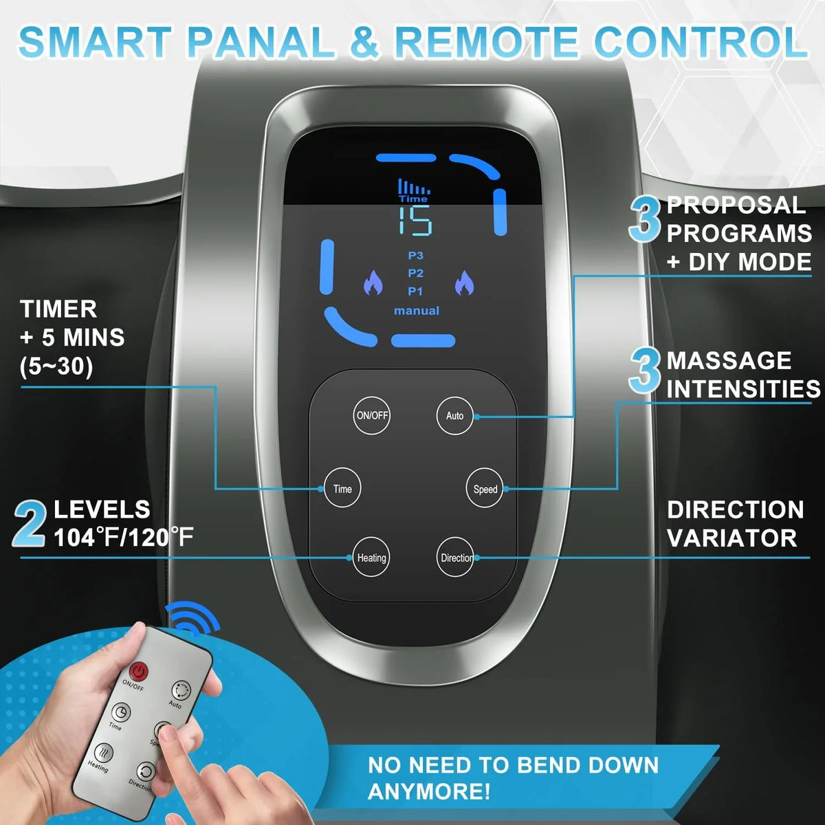 Therapeutic foot massager with heat therapy: Suitable for nerve disorders, plantar fasciitis and pain relief. This FSA/HSA compliant foot massager is suitable for home/office use to massage the feet/legs/shins/ankles. It is suitable for both women an