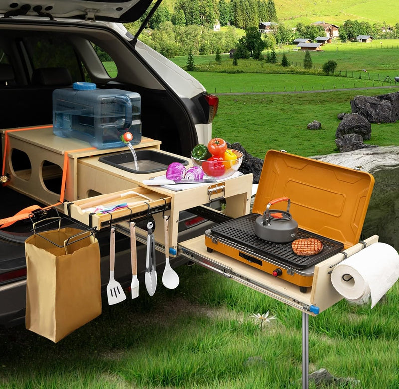 Ultimate Land Kitchen - A camping kitchen kit that combines functions of washing, chopping and cooking - Can be assembled in just 30 seconds - Perfect for land expeditions! P4227