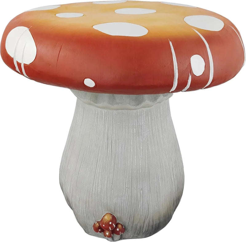 Resin statue 20.8 feet tall, indoor and outdoor dining table, large-sized sculpture, garden lawn, pool decoration, exterior courtyard of buildings, round dining table, chair decoration, red mushrooms N7496