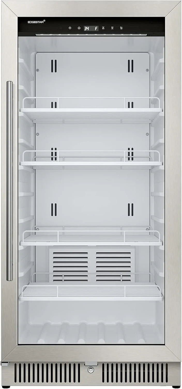 22" Wide 10.1 Cu. Ft. Commercial Beverage Merchandiser – Stainless Steel, Temp Alarm, Reversible Door W8120