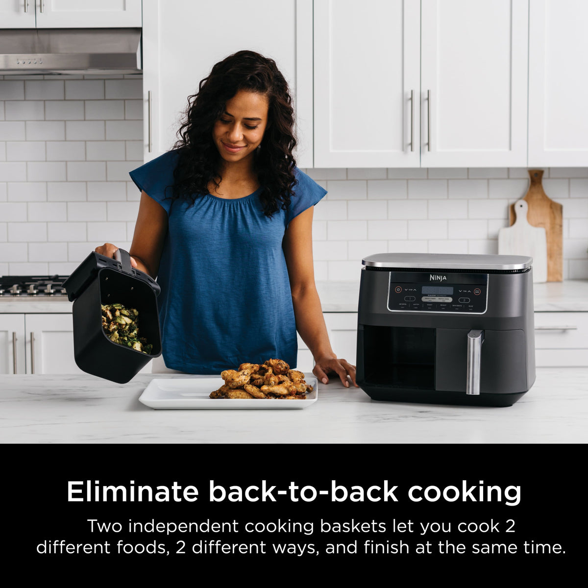 DualZone 6-in-1 8-Qt Air Fryer – Black