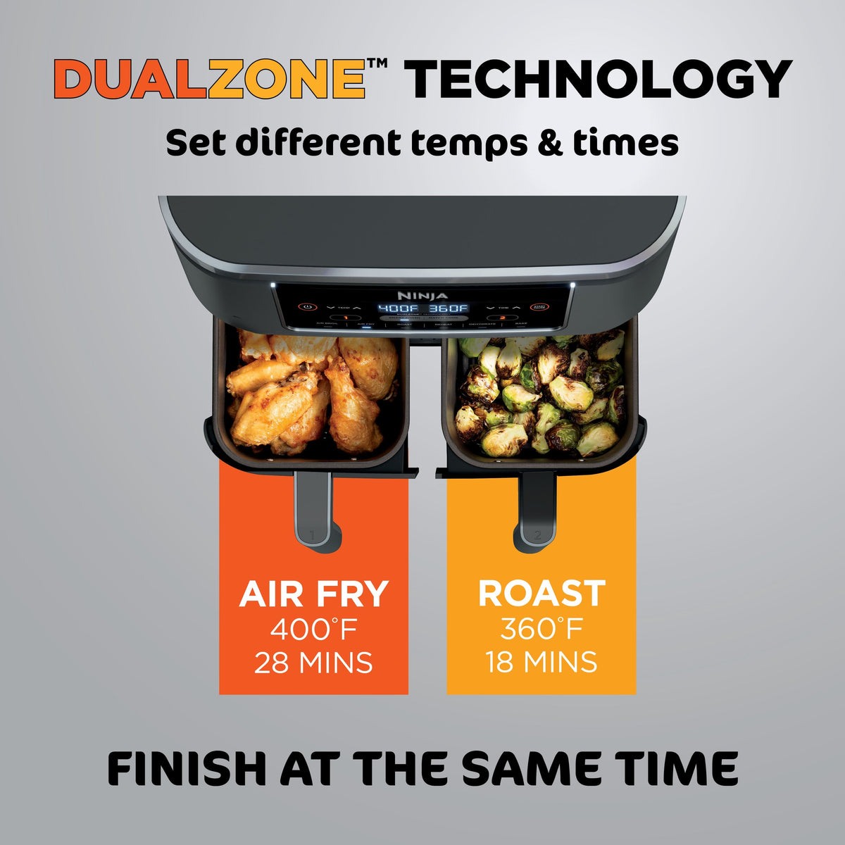 DualZone 6-in-1 8-Qt Air Fryer – Black