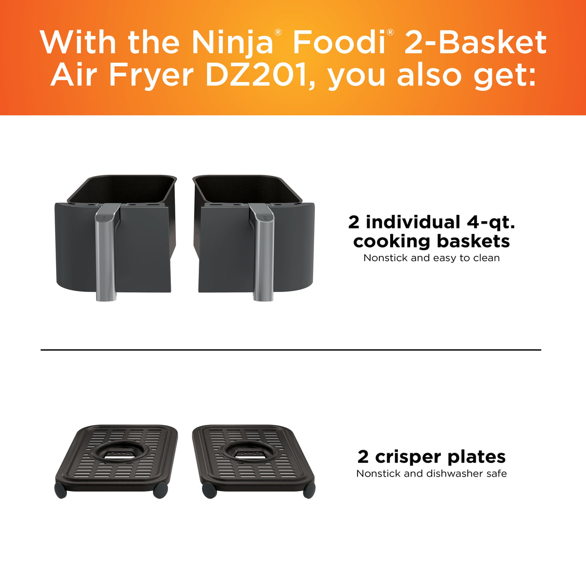 DualZone 6-in-1 8-Qt Air Fryer – Black